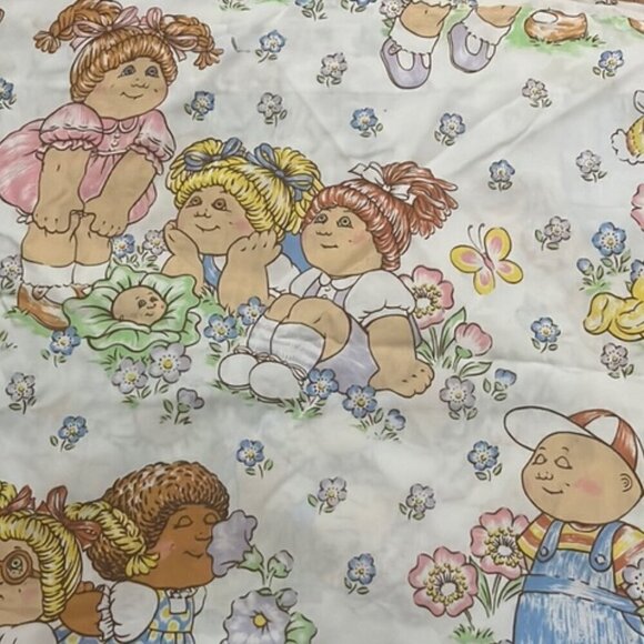 Vintage 1983 Cabbage Patch Kids Twin Flat Sheet Muslin - Picture 2 of 6